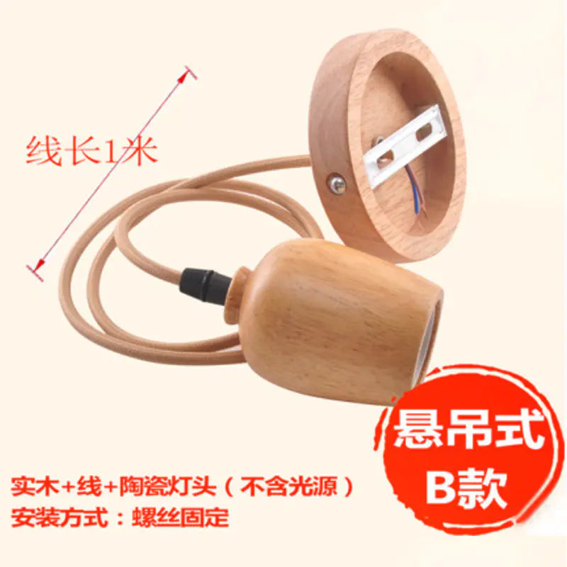 Wooden E27 Lamp Base with Switch for Night Light