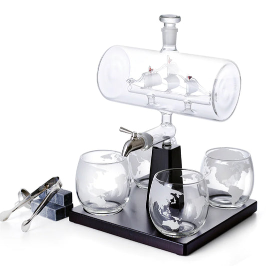 Glass Sailing Wine Bottle Container