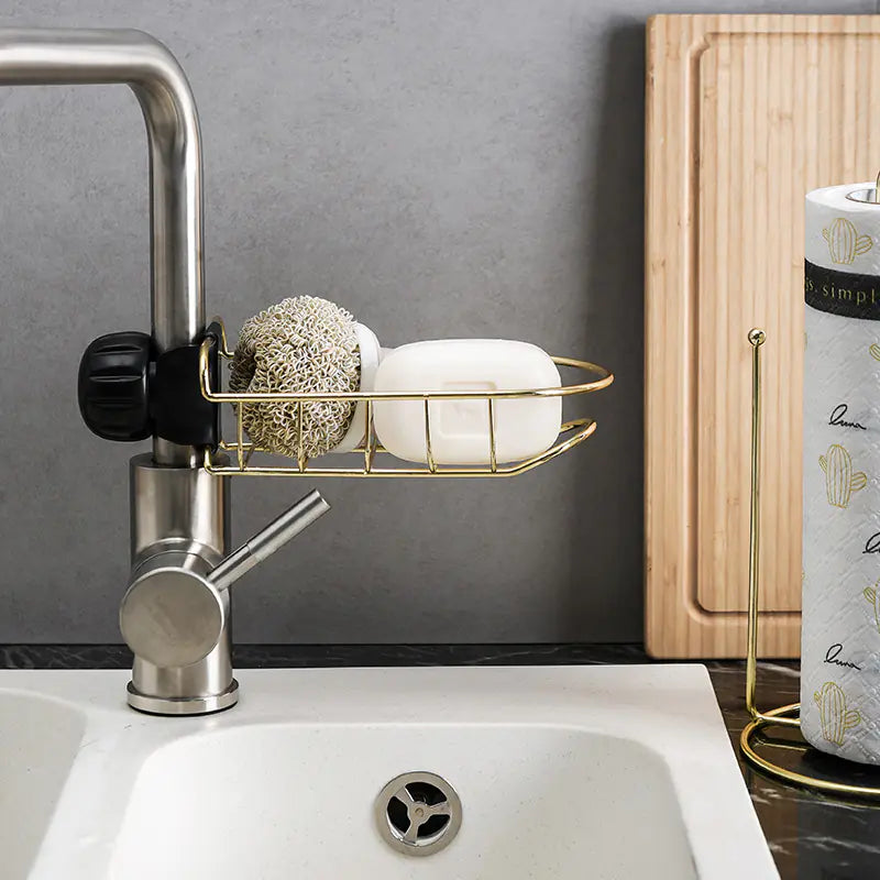 Sink Organizer Basket with Drain Tray for Kitchen