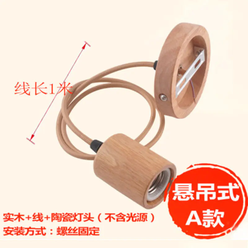 Wooden E27 Lamp Base with Switch for Night Light
