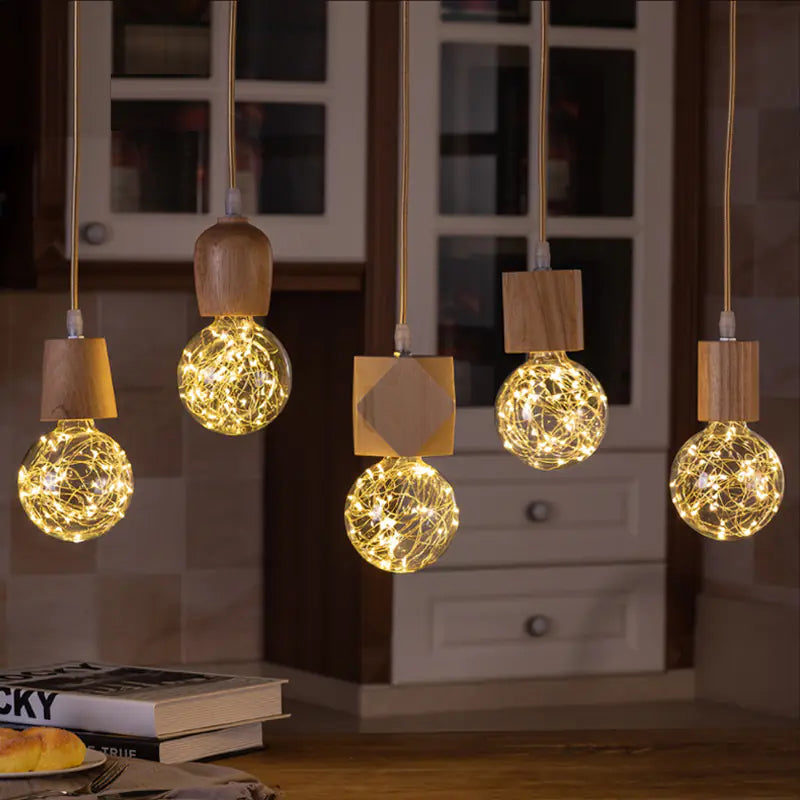 Wooden E27 Lamp Base with Switch for Night Light